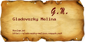 Gladovszky Melina névjegykártya